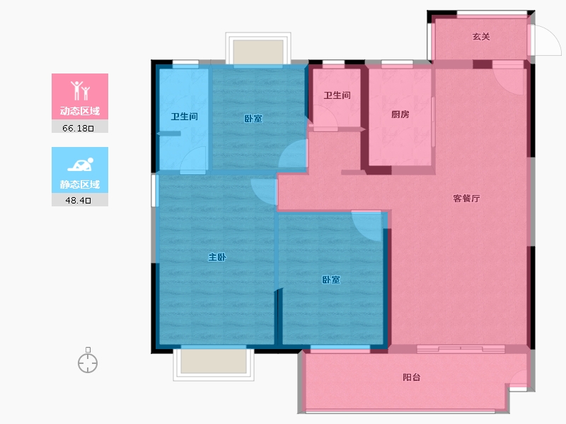 云南省-昭通市-凤凰香榭-103.52-户型库-动静分区