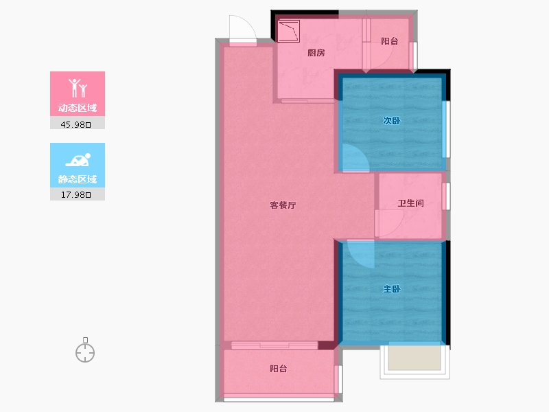 广西壮族自治区-梧州市-万达滨江城-56.60-户型库-动静分区