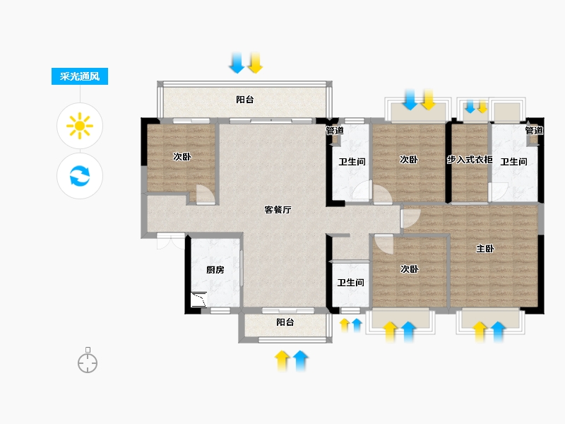 广西壮族自治区-梧州市-万达滨江城-122.55-户型库-采光通风