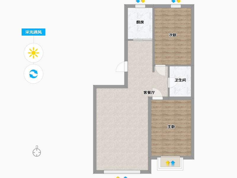 辽宁省-抚顺市-将军华府-69.52-户型库-采光通风