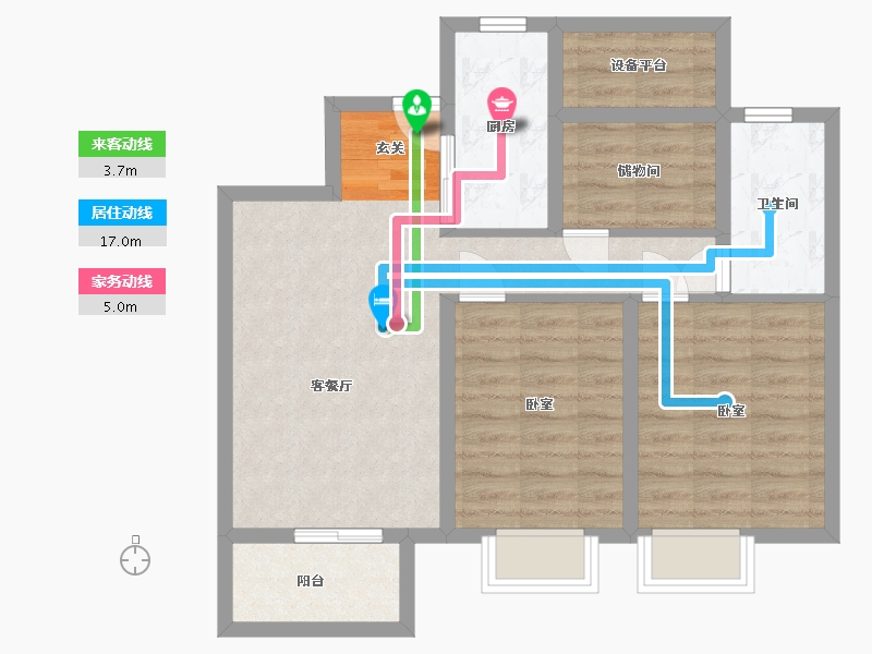 江苏省-南京市-万科和昌金域东方-71.97-户型库-动静线