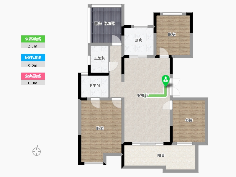 云南省-西双版纳傣族自治州-融创西双版纳旅游度假区-105.00-户型库-动静线