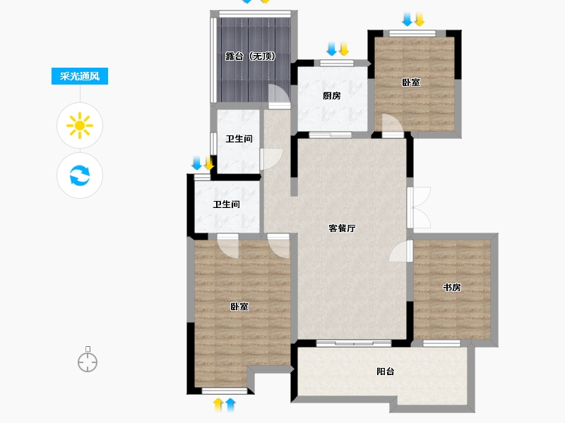 云南省-西双版纳傣族自治州-融创西双版纳旅游度假区-105.00-户型库-采光通风