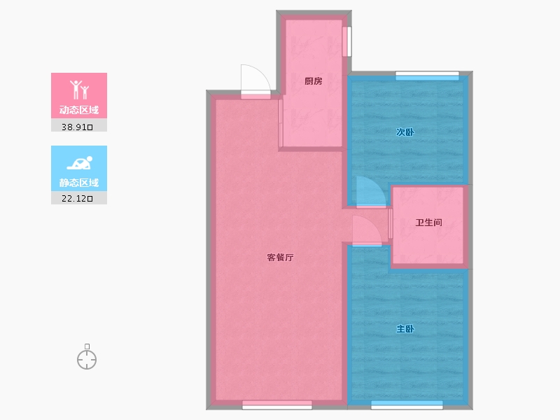 黑龙江省-哈尔滨市-汇龙十九街区-54.27-户型库-动静分区