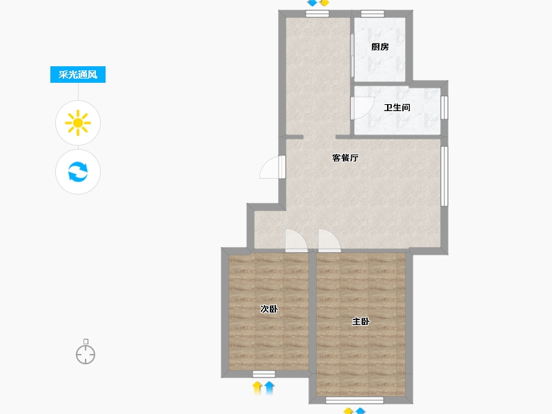 辽宁省-抚顺市-盛世温泉嘉苑-66.10-户型库-采光通风