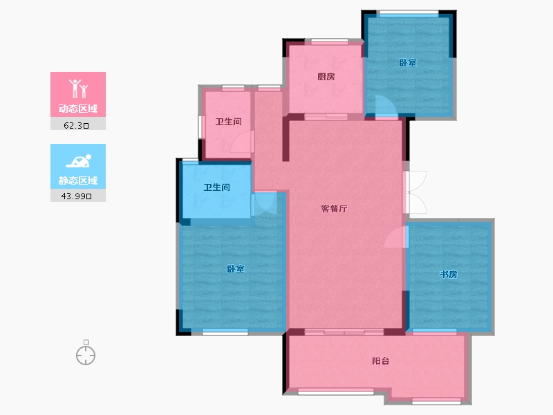 云南省-西双版纳傣族自治州-融创西双版纳旅游度假区-95.08-户型库-动静分区