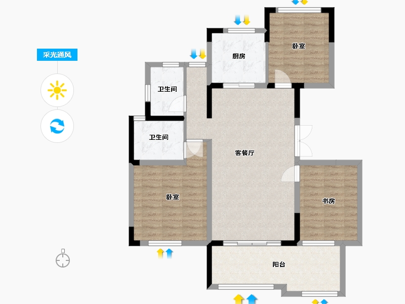 云南省-西双版纳傣族自治州-融创西双版纳旅游度假区-95.08-户型库-采光通风