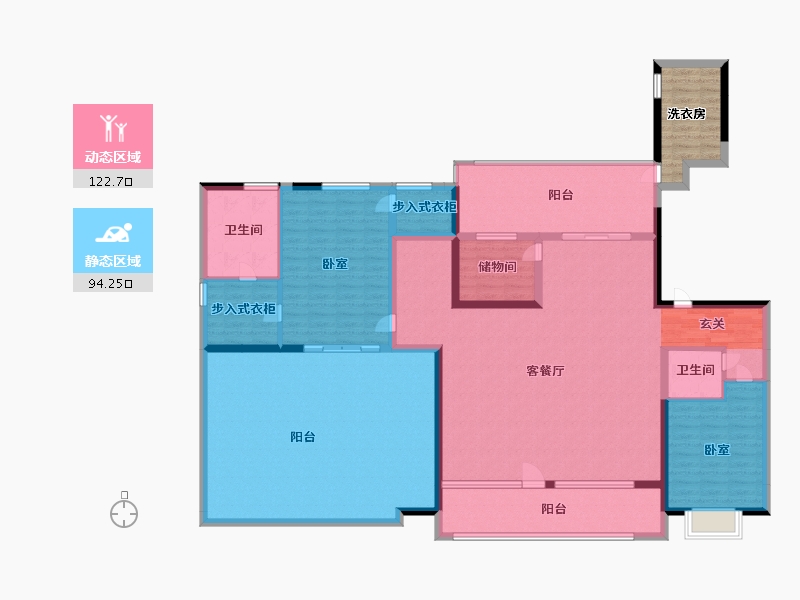 陕西省-西安市-沣水云间-205.59-户型库-动静分区