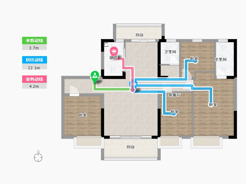 江苏省-南京市-碧桂园翡翠台-114.00-户型库-动静线