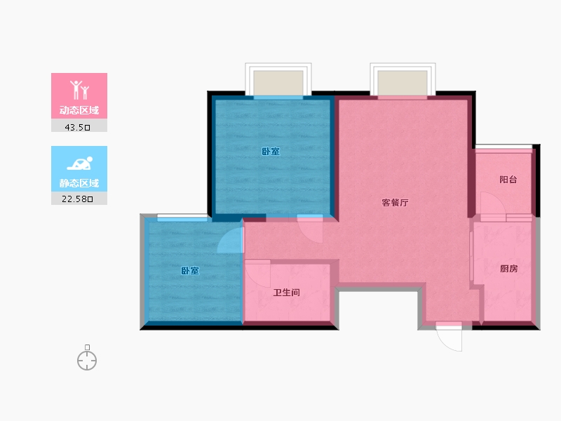 云南省-西双版纳傣族自治州-锦绣时光-58.58-户型库-动静分区