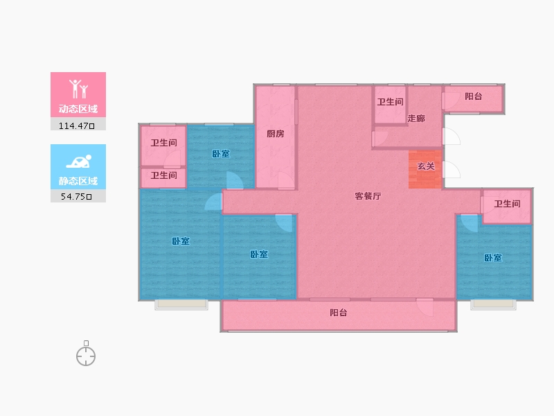 辽宁省-盘锦市-纳帕溪谷·瑞府-159.38-户型库-动静分区