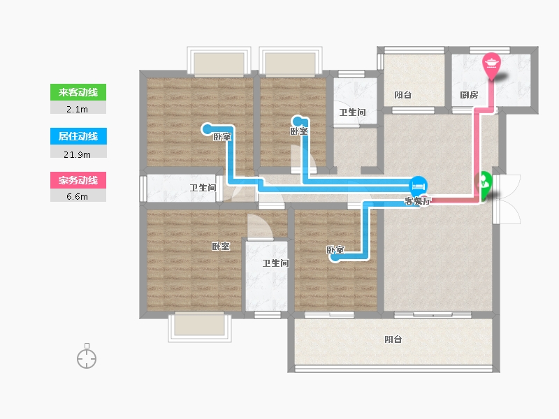 云南省-西双版纳傣族自治州-大兴铭苑-111.43-户型库-动静线