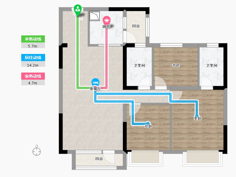 黑龙江省-哈尔滨市-碧桂园·华美天樾-83.98-户型库-动静线