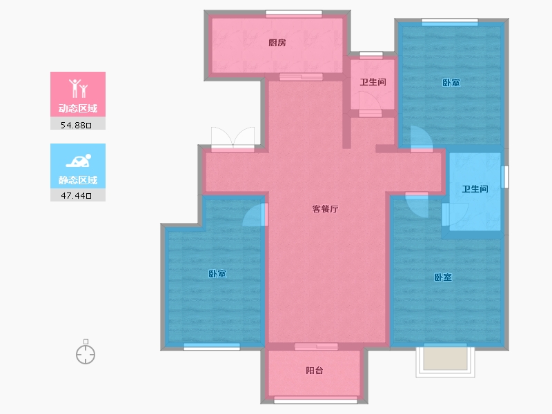 河北省-邢台市-沙河天一和院-90.09-户型库-动静分区