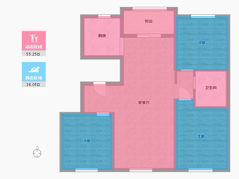 黑龙江省-哈尔滨市-汇龙十九街区-81.34-户型库-动静分区