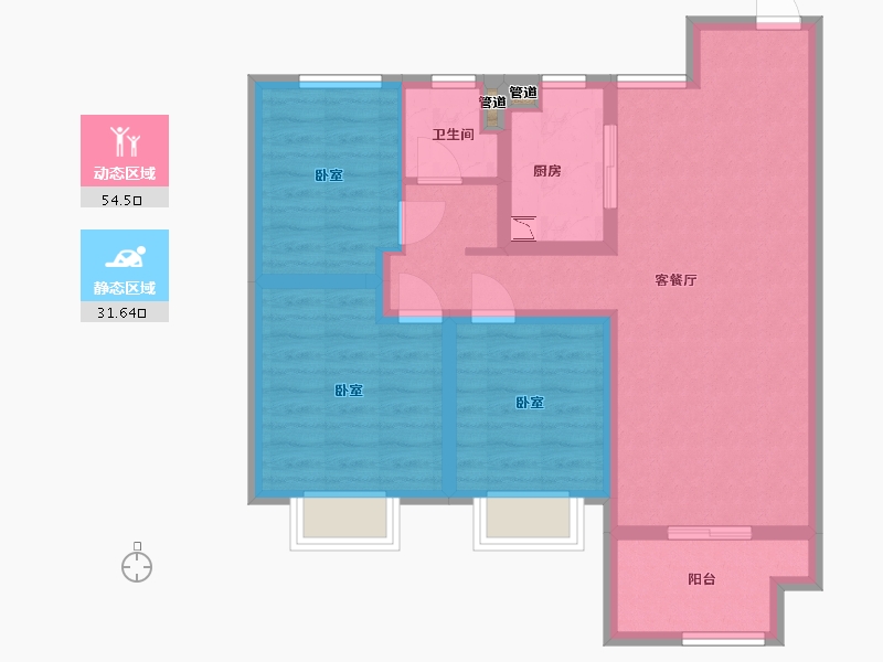 山西省-太原市-太原宝能城-76.25-户型库-动静分区