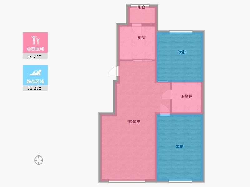 黑龙江省-哈尔滨市-汇龙十九街区-71.80-户型库-动静分区