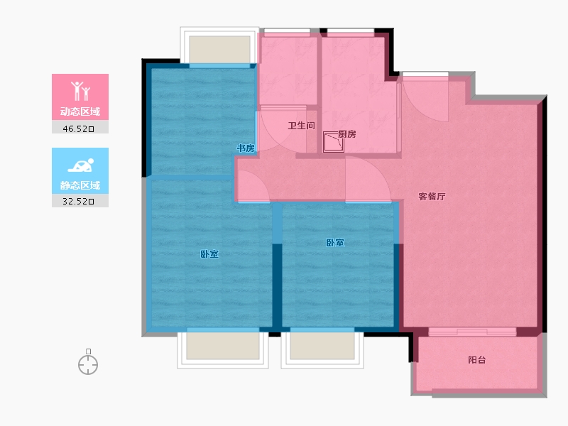 江苏省-南京市-仙林首望城-71.00-户型库-动静分区