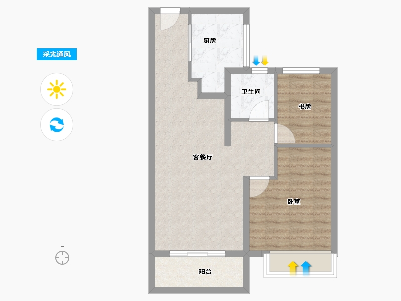 江苏省-南京市-保利观棠和府-61.00-户型库-采光通风