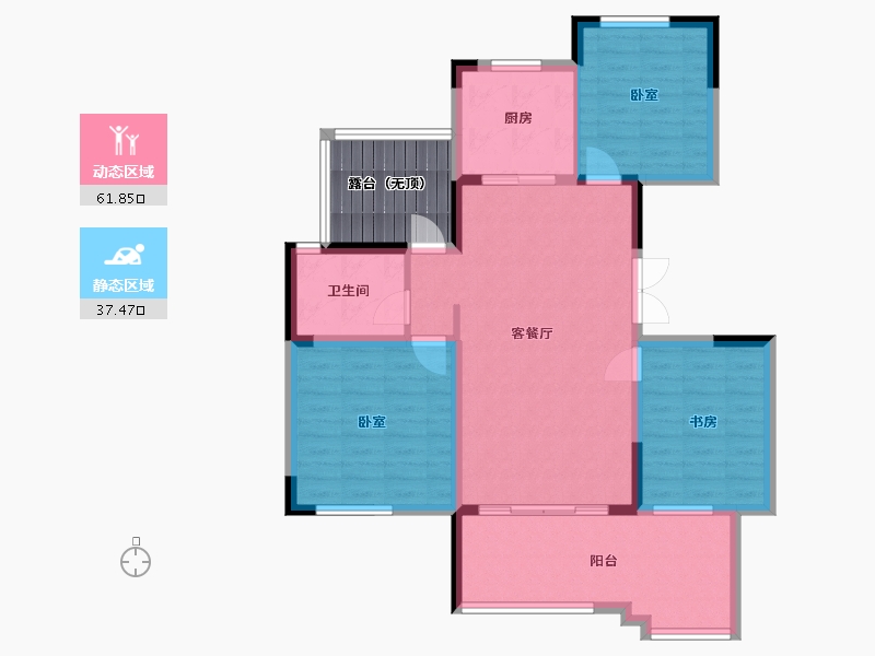 云南省-西双版纳傣族自治州-融创西双版纳旅游度假区-96.00-户型库-动静分区