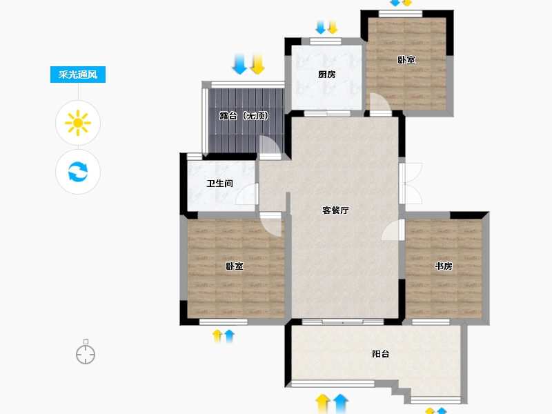 云南省-西双版纳傣族自治州-融创西双版纳旅游度假区-96.00-户型库-采光通风