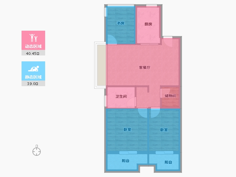 江苏省-南京市-保利观棠和府-71.00-户型库-动静分区