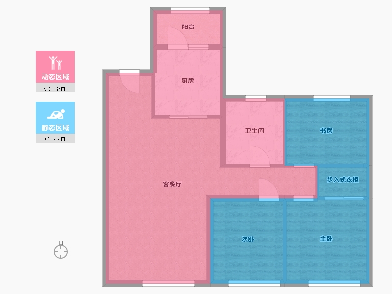 黑龙江省-哈尔滨市-汇龙十九街区-76.18-户型库-动静分区