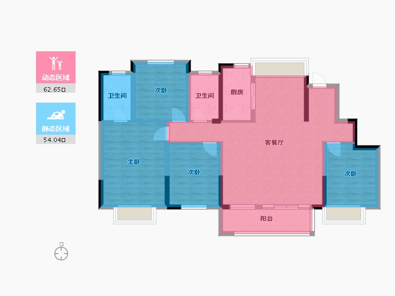 广西壮族自治区-梧州市-中梁西江首府-104.12-户型库-动静分区