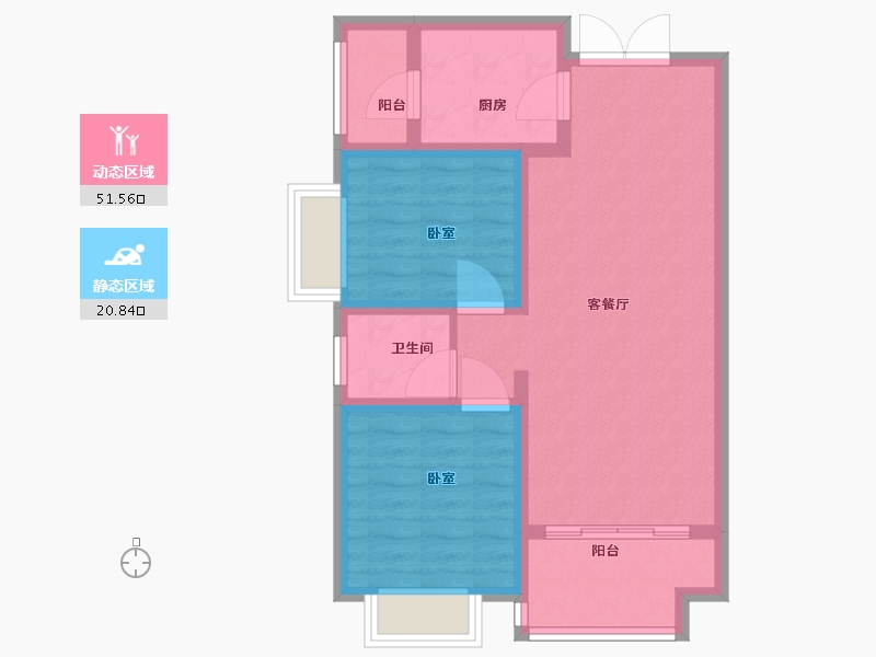 云南省-西双版纳傣族自治州-大兴铭苑-64.20-户型库-动静分区