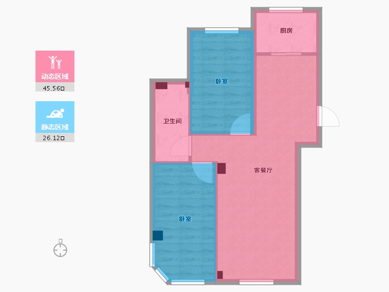 辽宁省-大连市-天邦新港壹号-64.40-户型库-动静分区