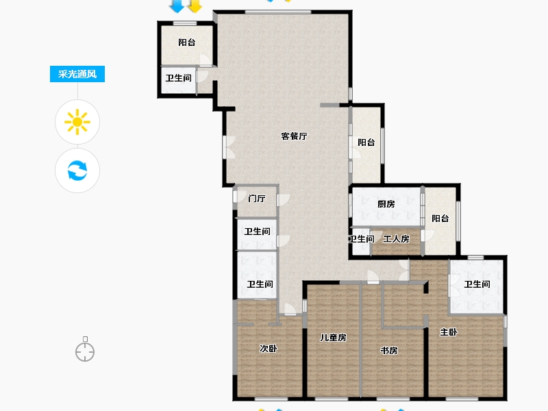 黑龙江省-哈尔滨市-龙玺壹号-320.20-户型库-采光通风