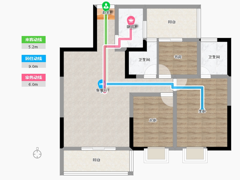 云南省-昆明市-曲靖旺角时光-92.00-户型库-动静线