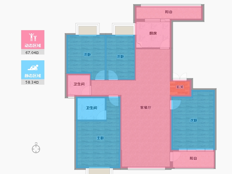 云南省-曲靖市-荣海壹号二期-112.67-户型库-动静分区