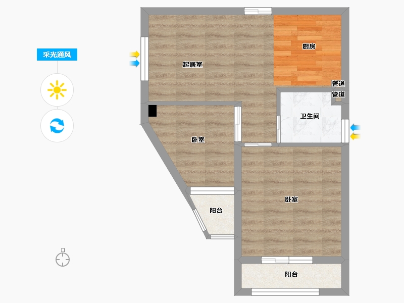 辽宁省-大连市-汇智云顶-45.01-户型库-采光通风