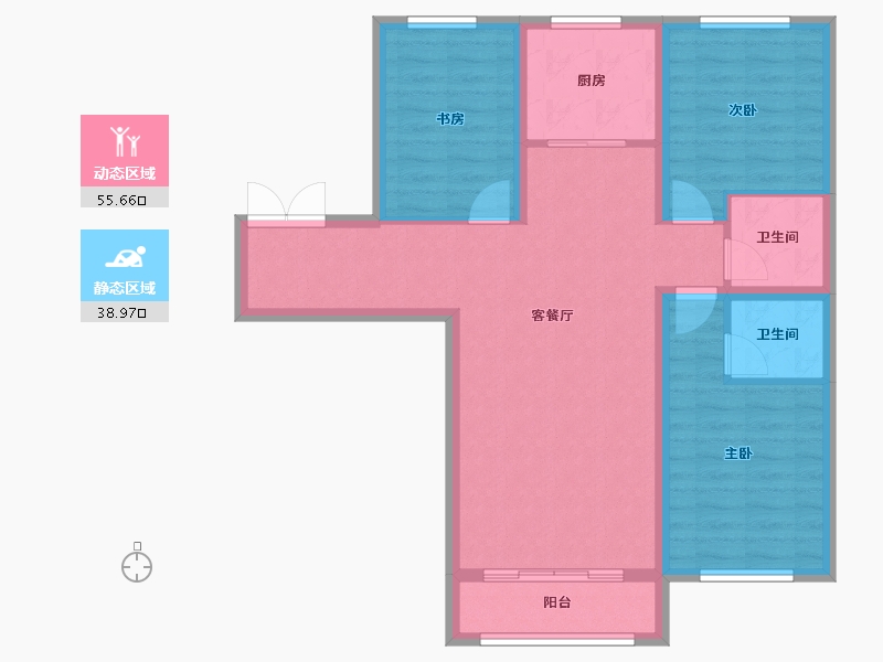 黑龙江省-齐齐哈尔市-广厦昆仑玺-84.62-户型库-动静分区