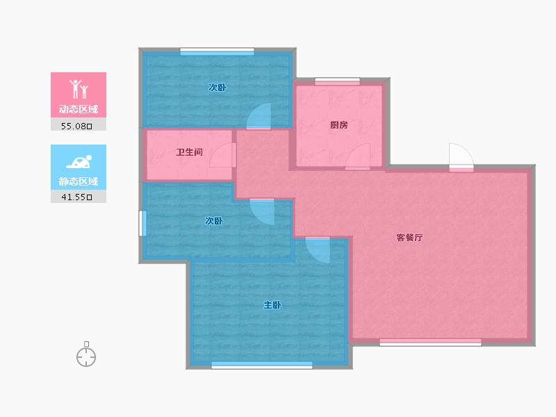 黑龙江省-齐齐哈尔市-凤凰海德公园-87.99-户型库-动静分区