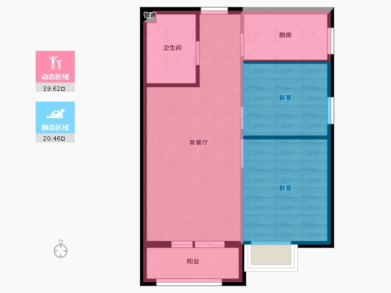 辽宁省-大连市-汇智云顶-54.00-户型库-动静分区