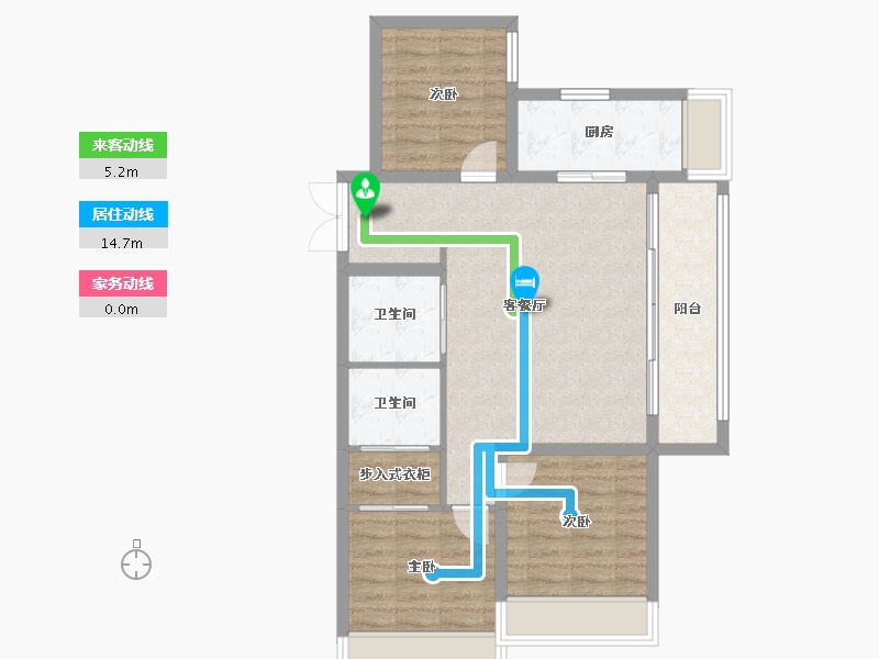 黑龙江省-齐齐哈尔市-新鹤城华玉府-81.62-户型库-动静线