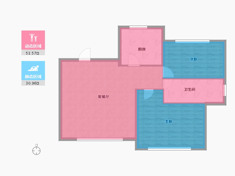 黑龙江省-齐齐哈尔市-凤凰海德公园-77.00-户型库-动静分区