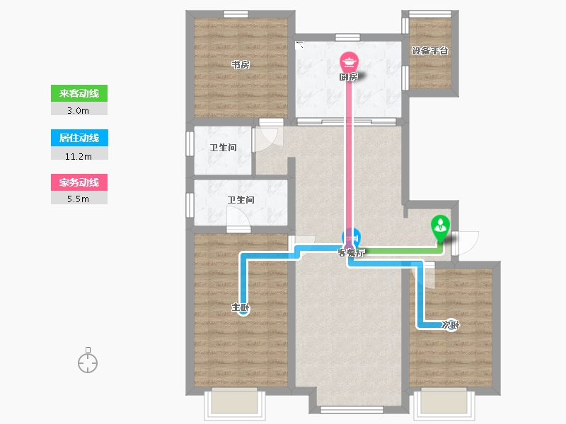 内蒙古自治区-包头市-万科中央公园-92.87-户型库-动静线