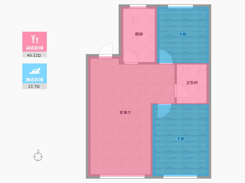 黑龙江省-齐齐哈尔市-凤凰海德公园-57.55-户型库-动静分区