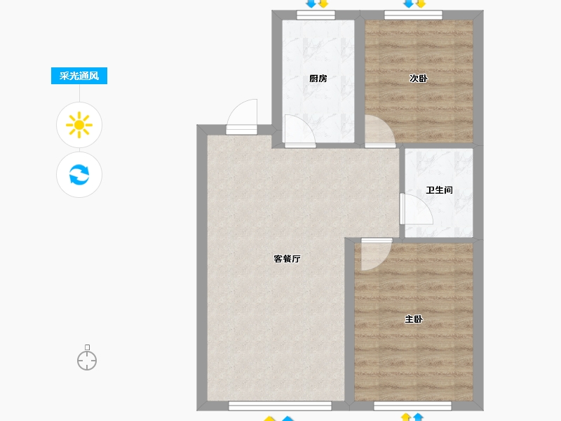 黑龙江省-齐齐哈尔市-凤凰海德公园-57.55-户型库-采光通风