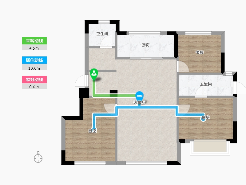 辽宁省-大连市-万科新都会住宅-76.20-户型库-动静线