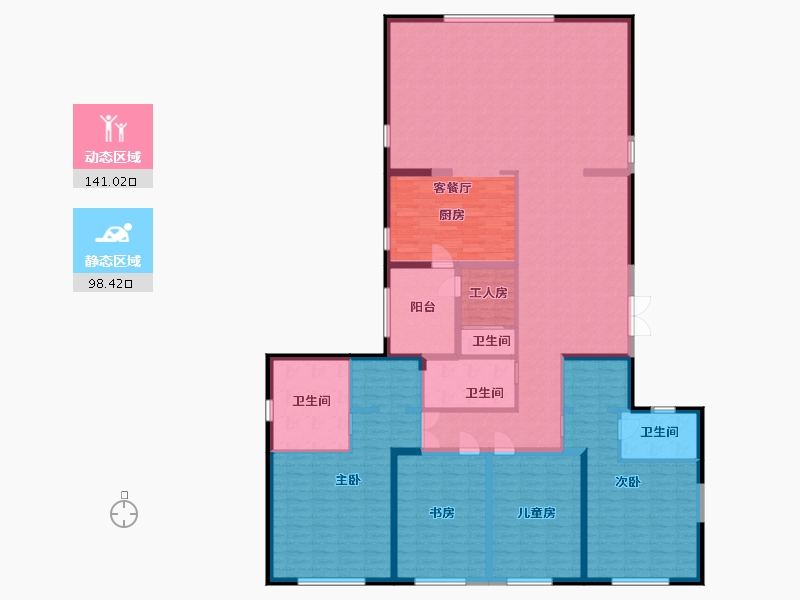 黑龙江省-哈尔滨市-龙玺壹号-219.08-户型库-动静分区