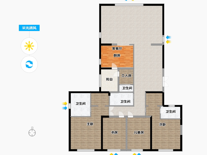 黑龙江省-哈尔滨市-龙玺壹号-219.08-户型库-采光通风