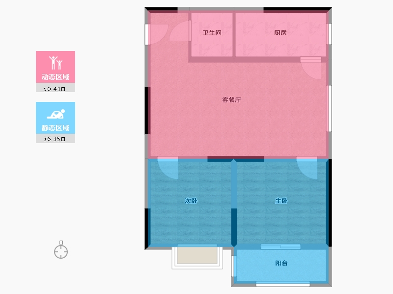 陕西省-西安市-万鹏商住大厦-78.00-户型库-动静分区