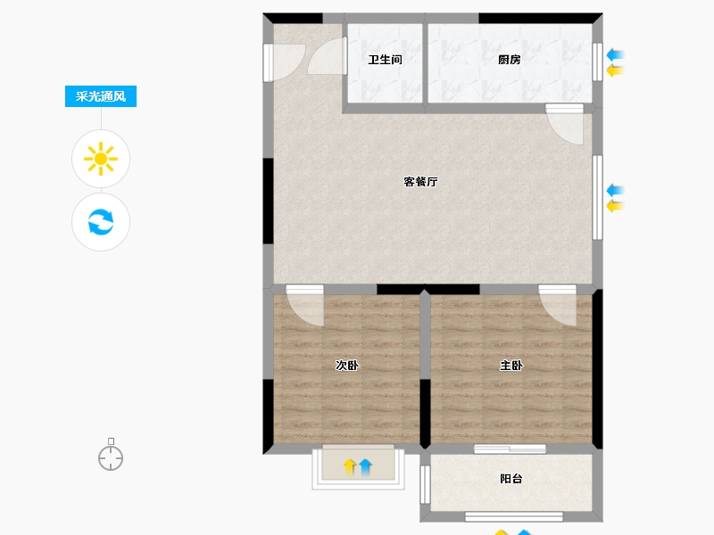 陕西省-西安市-万鹏商住大厦-78.00-户型库-采光通风