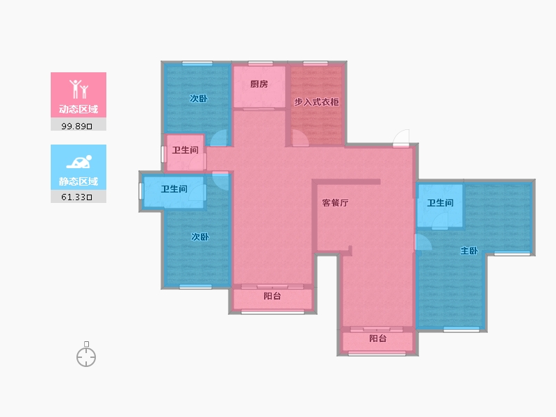 黑龙江省-齐齐哈尔市-广厦昆仑玺-144.64-户型库-动静分区