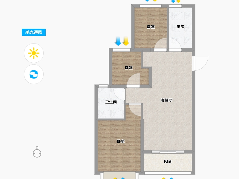 山西省-太原市-太原恒大森林海-80.00-户型库-采光通风