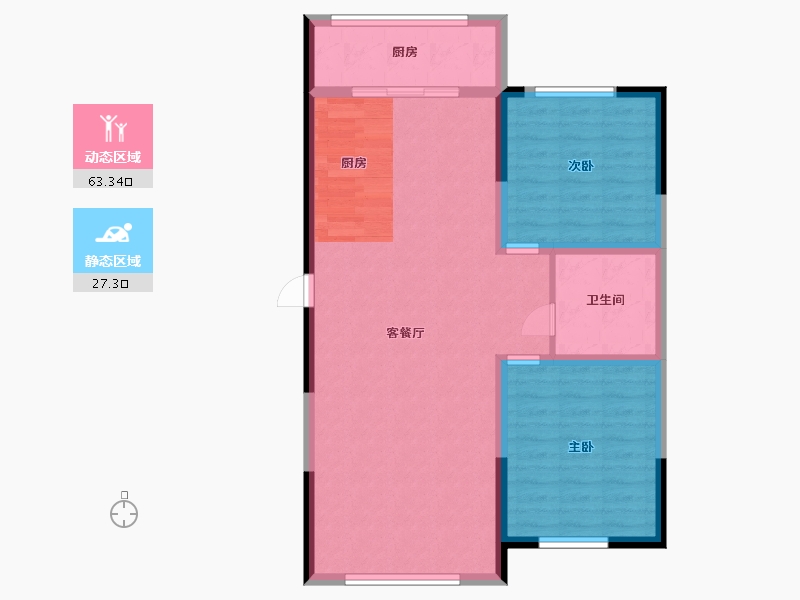 黑龙江省-哈尔滨市-汇龙温莎花园-82.30-户型库-动静分区